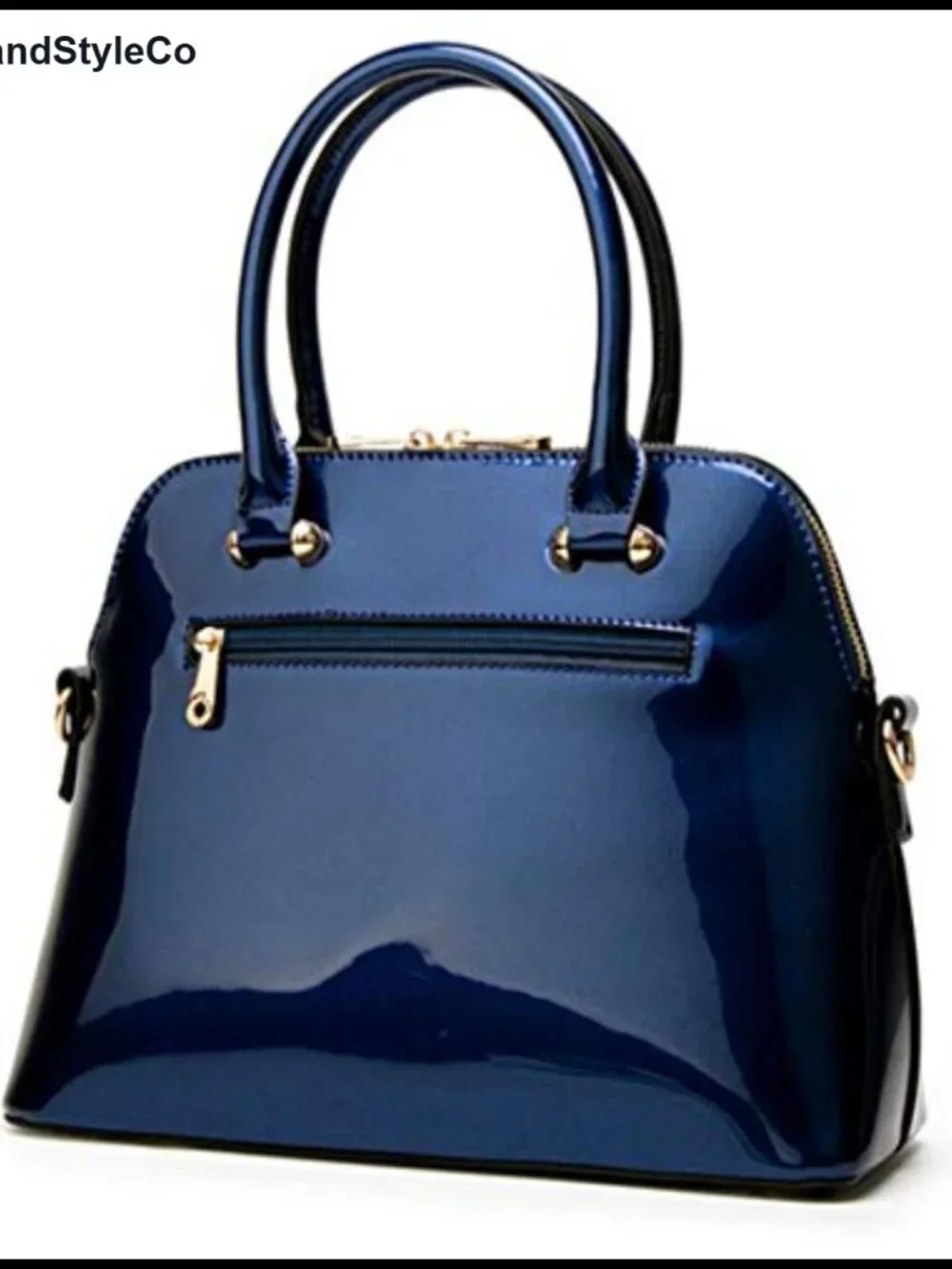 Patent Leather Satchel Top Handle Removable Shoulder Strap Business Handbag